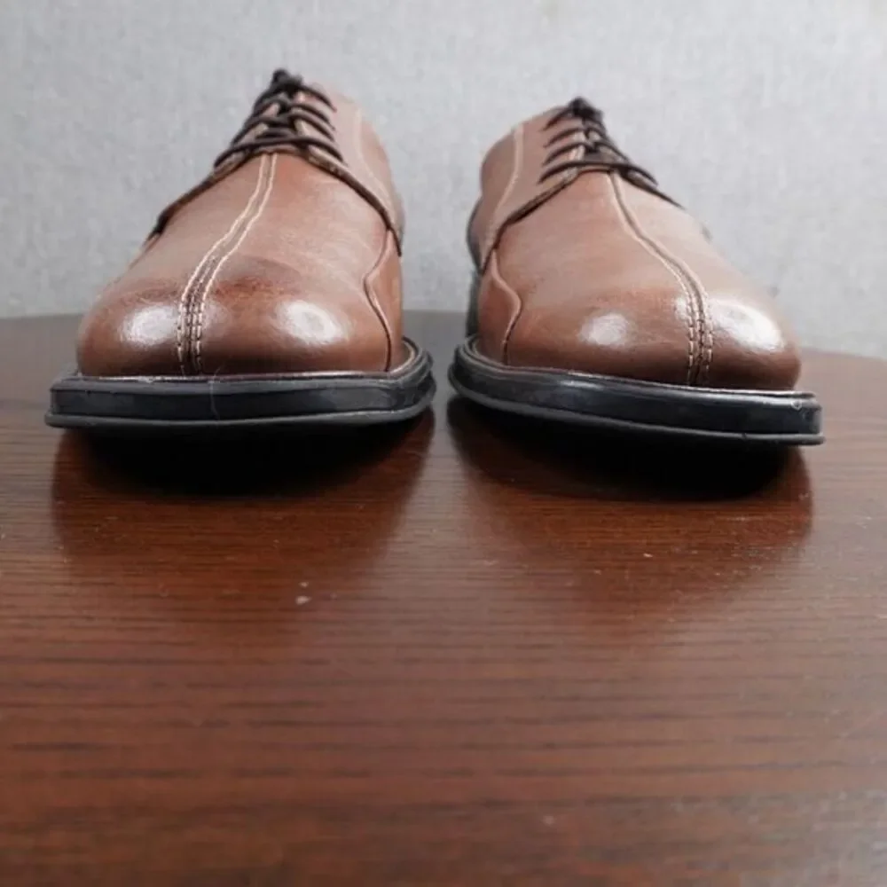 Studio Belvedere Bay Bridge Oxford Size 14D Brown‎ Pebble Leather Dress Lace Up